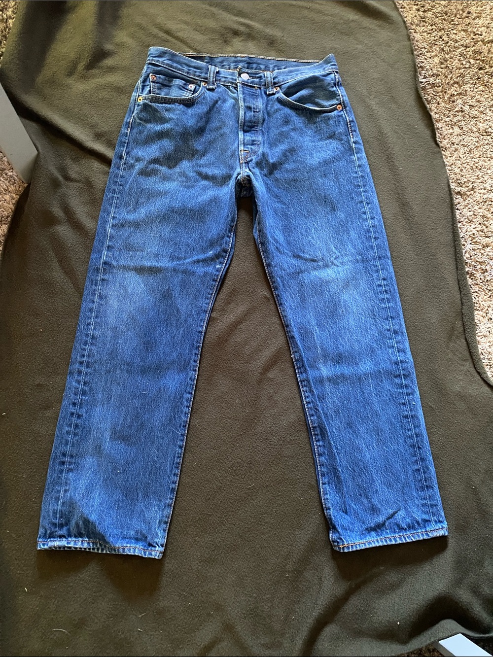 Classic Men's Blue Denim Jeans - Straight Fit